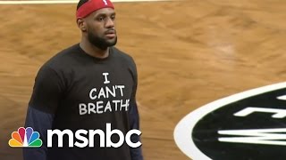 LeBron James Wears ‘I Can’t Breathe’ Shirt  msnbc [upl. by Enialedam]