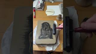 Hand printing stone lithography🪨🥄 [upl. by Nevet]