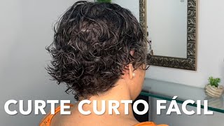 CORTE CURTO FÁCIL para cabelo ondulado que não gosta de escovar [upl. by Jeramie]