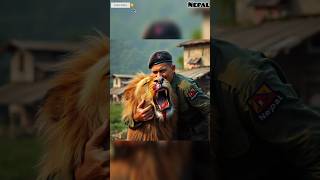 Nepali soldier fighting with a giant lion  real story  nepali power [upl. by Lhary]