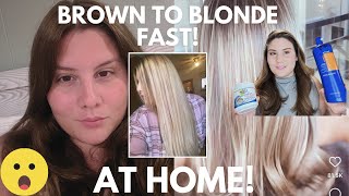 BLEACHING MY HAIR BROWN TO BLONDE at home  L’Oréal Frost amp Design Highlights  FANOLA Shampoo [upl. by Odarnoc493]