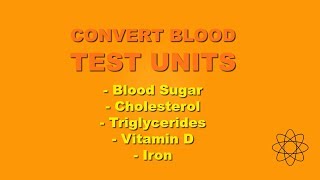 Convert Blood Sugar Units Blood Lipids etc mgdl to mmoll [upl. by Leksehcey139]