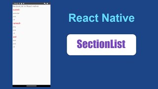 React native tutorial in hindi 17 SectionList ReactNative ReactNativeHindi ReactNativeTutorial [upl. by Scharff]