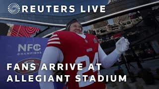 LIVE Fans arrive at Allegiant Stadium to watch Super Bowl  REUTERS [upl. by Iddo221]