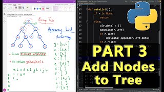 Part 3  Insert Nodes into the Binary Tree Implemented in Python [upl. by Aikehs]