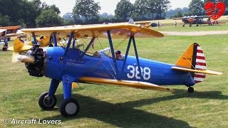 Takeoff amp Landing │ Boeing Stearman │ N60HW │ Germany Bienenfarm 040715 [upl. by Eppie]