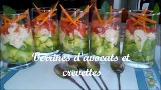 Recette facile n°2 Verrines à lavocat et aux crevettes [upl. by Cassey720]