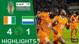 Ivory Coast 🆚 Sierra Leone 41 All Highlights And Goals [upl. by Cira]