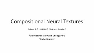 SIGGRAPH Asia 2024 Compositional Neural Textures  Fast Forward [upl. by Ninaj]