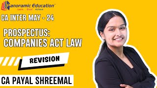 CA Inter Law Revision Chapter 3 Prospectus Companies Act Law May 24  CA Payal Shreemal [upl. by Nylrak]