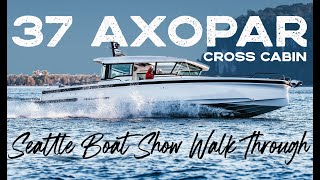 37 Axopar Cross Cabin Powered with Twin 300 HP Mercury Outboards  Walk Through [upl. by Nylaret]