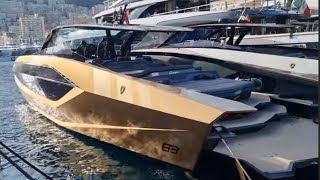 2000 HP Lamborghini boat Tecnomar for Lamborghini quotMY LY63 Top Speed 63 knots [upl. by Eelatan330]