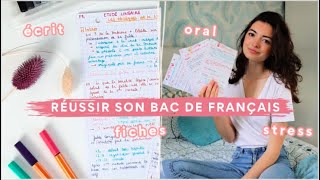 RÉUSSIR SON BAC DE FRANÇAIS  oral écrit fiches stress [upl. by Annayt]