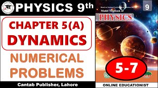 Numerical Problems  Chapter 5  Dynamics  9th Physics  Cantab Publisher Lahore  FBISE [upl. by Nichy]