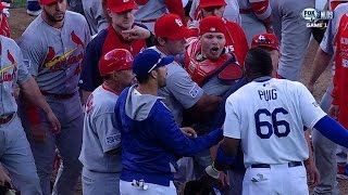 Puig plunked in 3rd benches clear [upl. by Ellan]