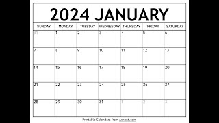 How to get free printable January 2024 calendar  Axnent [upl. by Horatius]