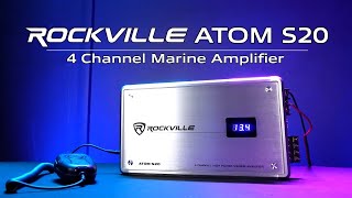 The New Rockville ATOM S20 Marine Bluetooth 4 Channel Amplifier with a Volt Meter and PA Microphone [upl. by Etrem]