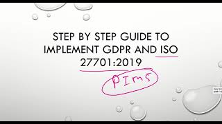 Step By Step Guide to Implement GDPR amp ISO 277012019 [upl. by Patsy]