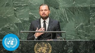 Leonardo DiCaprio UN Messenger of Peace at the opening of Climate Summit 2014 [upl. by Eahc]