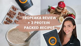 TROPEAKA lean protein powder HONEST REVIEW  RECIPES  protein bars pancakes and more [upl. by Etz]