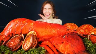 Mukbang ASMR 대형 랍스터 해물찜🦞Giant Lobster Spicy SeafoodBoil Abalone Scallop Eatingshow Ssoyoung [upl. by Atisor]