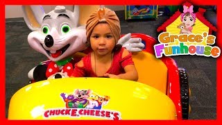 Chuck E Cheese Family Fun Indoor Activities for Kids With Children Play Area amp Arcades Games [upl. by Oiluj]