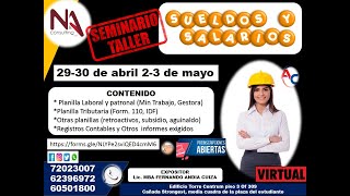 taller sueldos y salarios 2024 clase No 1 [upl. by Wollis]