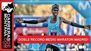 MEDIO MARATON MADRID 2021 RESULTADOS Doble record Kiprotch 5940 Jepchumba 6747 Videoresumen [upl. by Igenia]