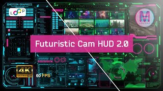 20 Futuristic HighTech City CCTV Cam Hacker HUD Screen Animation  Emotion Graphics  2023 [upl. by Ahsimal]