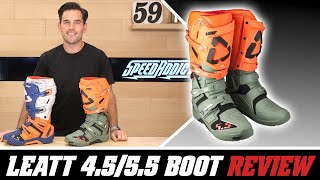 Leatt 45 and 55 Boot Review at SpeedAddictscom [upl. by Sharla768]