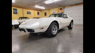 1975 White Corvette 4spd Silver Interior For Sale [upl. by Liuqa]