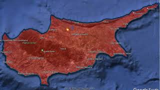 Turkish Invasion  Cyprus War in 30 seconds Google Earth Cyprus turkey Cypriot [upl. by Holleran]