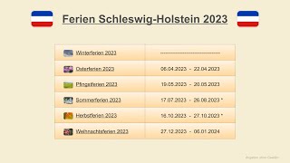 Ferien Schleswig Holstein 2023 [upl. by Beverly]