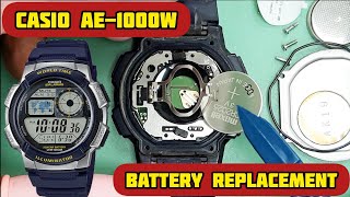 Casio AE1000W Watch Battery Replacement Tutorial  SolimBD  Watch Repair Channel [upl. by Wunder291]