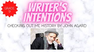 GRADE 9 WRITERS INTENTIONS for the poem Checking Out Me History by John Agard [upl. by Amadis]