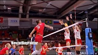 Nataliya Goncharova Spikes to Eda Erdems Face  Volleyball Headshot [upl. by Retxab93]