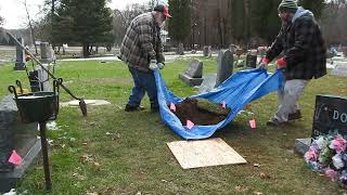 Cemetery Cremation Burial  digging the hole [upl. by Sibley]