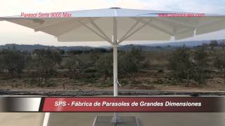 Parasol SPS Serie 9000 Max Resistente hasta 60m apertura manivela [upl. by Couture652]