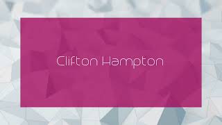 Clifton Hampton  appearance [upl. by Leahsim]