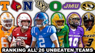 Ranking Every Undefeated Team Left In College Football 126 [upl. by Nirej]