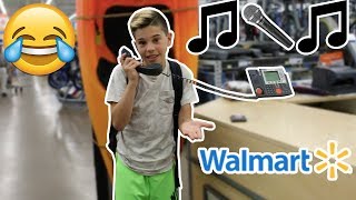 SINGING quotDESPACITOquot ON THE WALMART INTERCOM KICKED OUT [upl. by Noskcire]