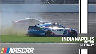 Kyle Larson has issue slams into Ty Dillon at Indy [upl. by Eisteb]