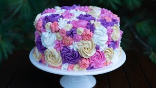 Simple Buttercream Cake Decorating Idea  Rosette Tips and Tricks [upl. by Sikes]