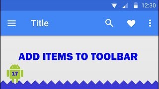 Android tutorial  17  How Add Menu Items On AppBar Toolbar in android Studio [upl. by Ardnoet]