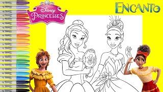 Disney Princess Makeover as Disney Encanto Pepa and Dolores Coloring Book Pages [upl. by Seniag278]