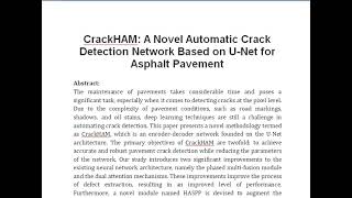 CrackHAM A Novel Automatic Crack Detection Network Based on U Net for Asphalt Pavement [upl. by Eibor]