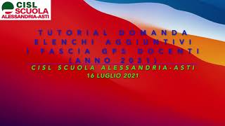 Tutorial Domanda Elenchi Aggiuntivi Prima Fascia GPS docenti [upl. by Balf]