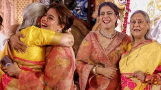 Kabhi Khushi Kabhi Gham Saas Bahu Kajol and Jaya Bachchan Real Life Bonding at Durga Puja [upl. by Nickles]