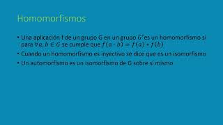 Homomorfismos definición y ejemplosTeoría de grupos07 [upl. by Gnuy]