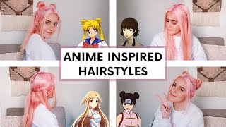 4 EASY ANIME INSPIRED HAIRSTYLES [upl. by Sobmalarah402]